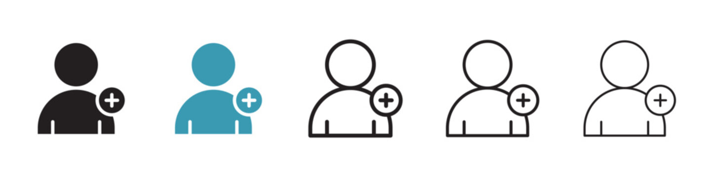 Add a new user vector icon logo or illustration