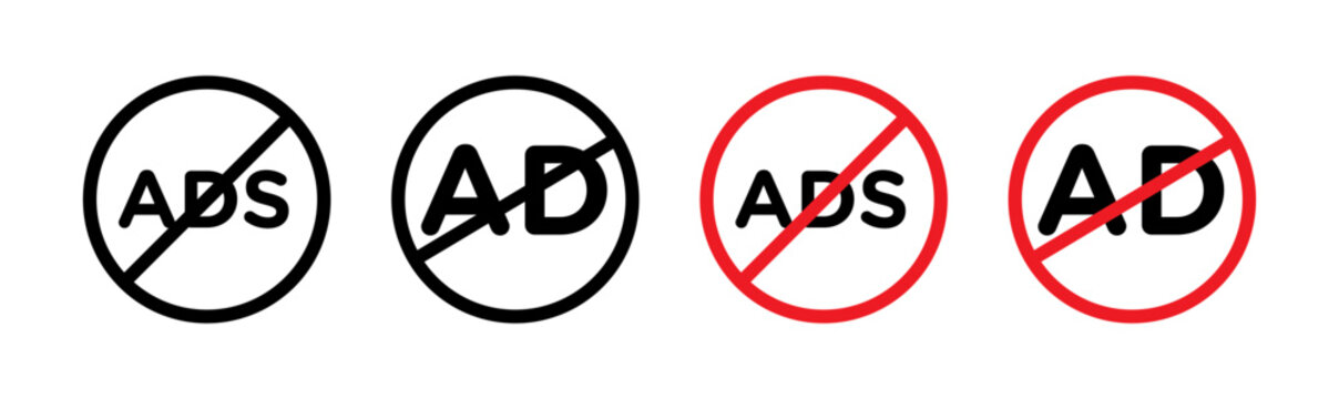 Ad blocker vector icon logo or illustration