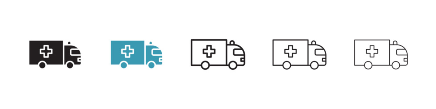 Ambulance vector icon logo or illustration