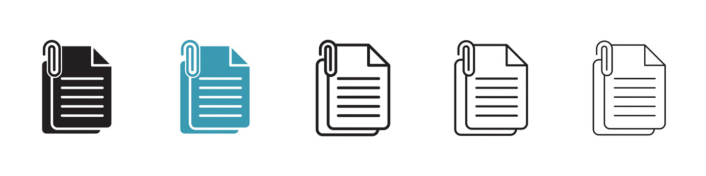 Attach document vector icon logo or illustration