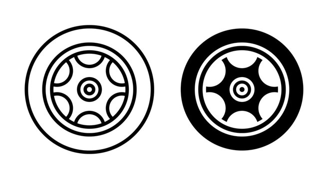 Car wheel vector icon logo or illustration