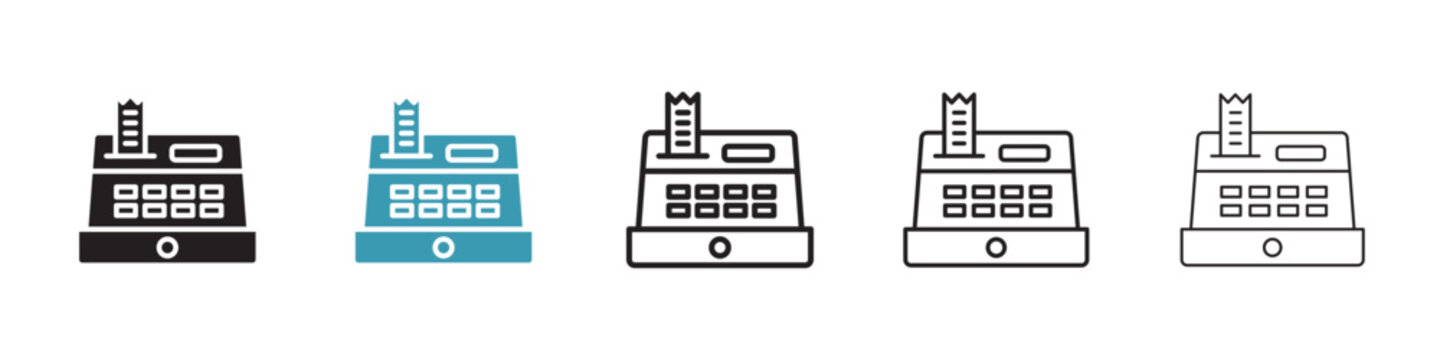 Cash register vector icon logo or illustration