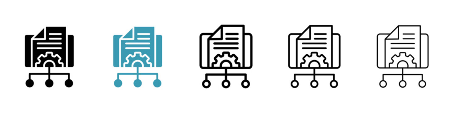 Content management vector icon logo or illustration