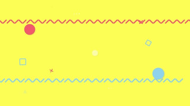 playful memphis style pattern pop art motion background