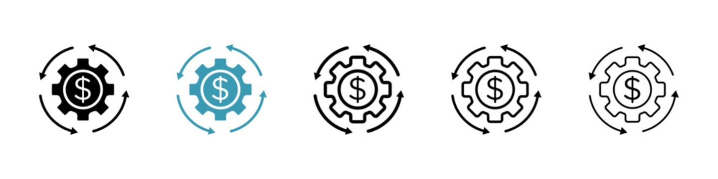 Costs optimization vector icon logo or illustration