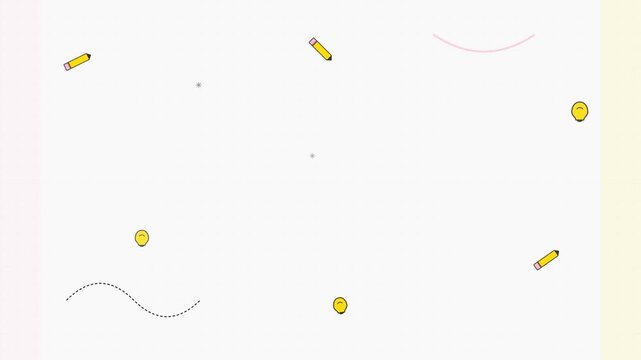 Pencil Sketch Icons Education Handmade Animation Style