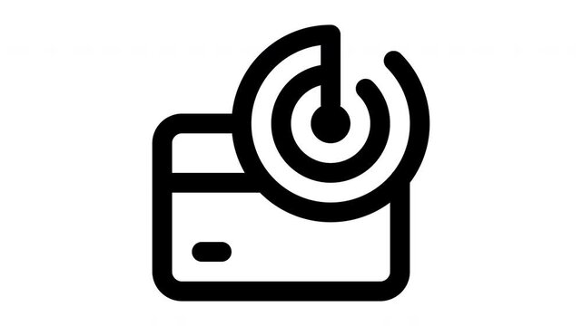 card animated Line Icons Premium 4K, Modern Minimal Outline Motion Graphics Collection
