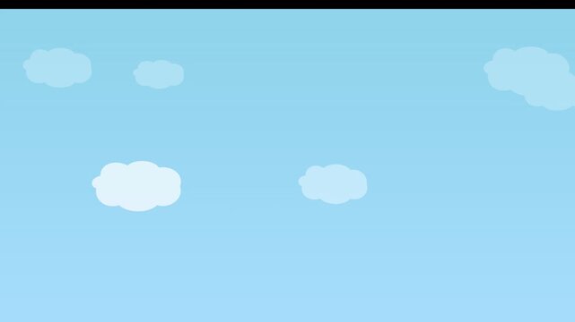Organic Cloud Drift Sky Blue Vector Animation