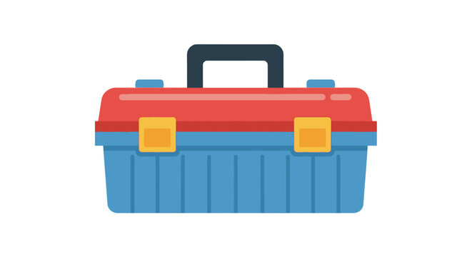 Colorful plastic tool box container.