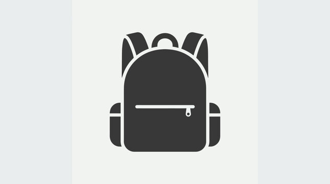 Simple backpack icon, minimalist vector design.