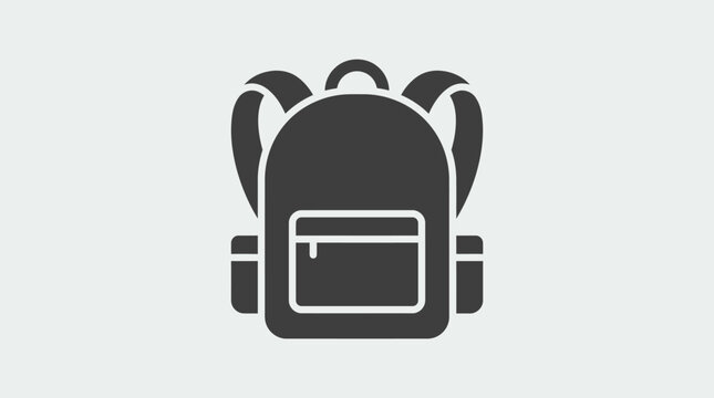 Simple backpack icon, minimalist vector design.
