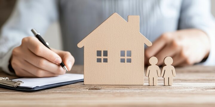 Family evaluates property loan repayment plan home office financial review collaborative setting lending strategies
