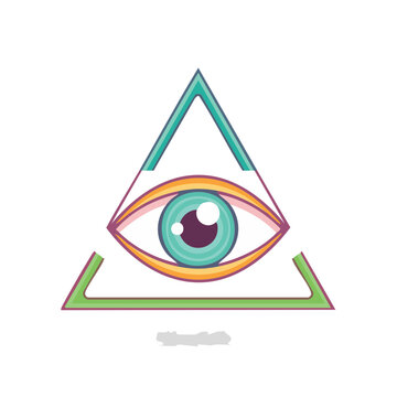 Eye in Triangle Vector Symbol