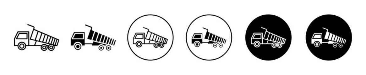 Dump Truck Icon Variations Isolated on White Background © afsana