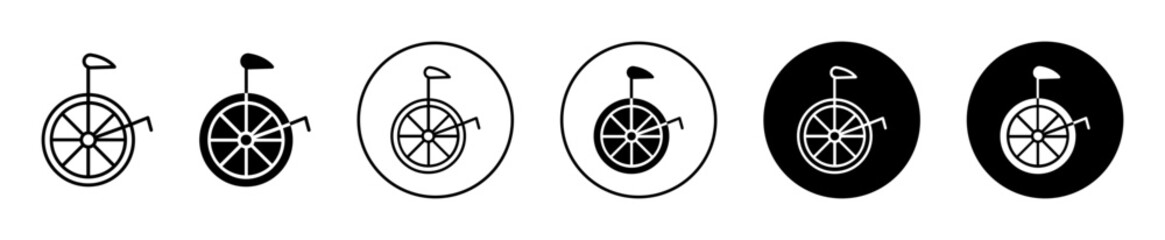 Unicycle Icons in Various Styles Isolated on White Background © afsana