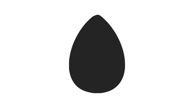 Cosmetic makeup blender sponge teardrop shape icon.