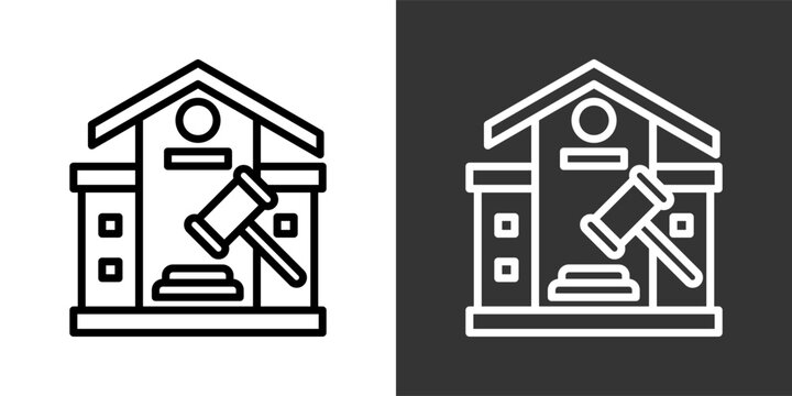 Judiciary Black And White Multiple Style Icon Set Collection Pack Vector Illustration 