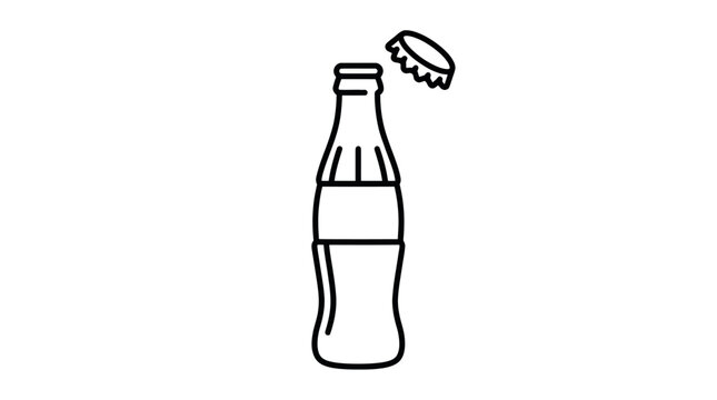 Open beverage glass bottle icon