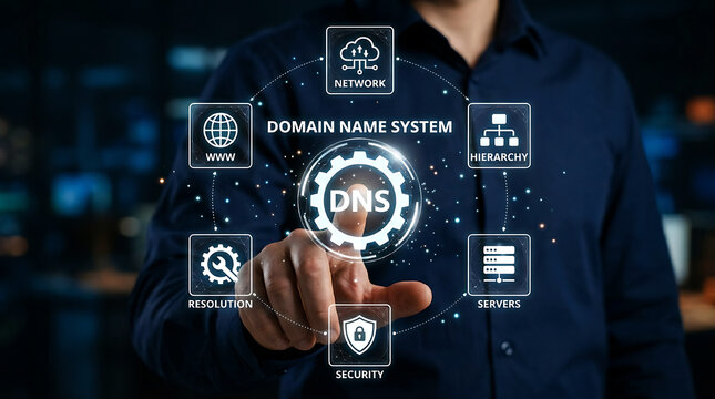 DNS Domain Name System Network Infrastructure Security Management Concept