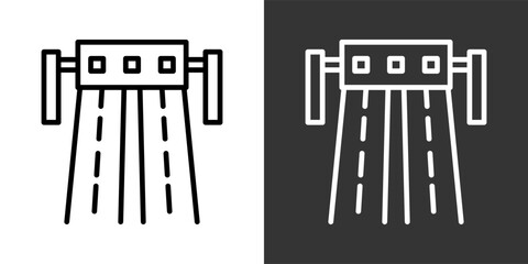 Obraz premium Highway Black And White Multiple Style Icon Set Collection Pack Vector Illustration 