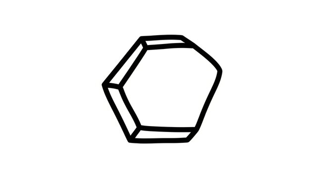 Black outline of a geometric hexagon nut icon