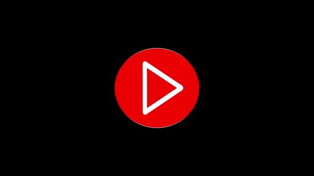 Minimalist white video play button icon