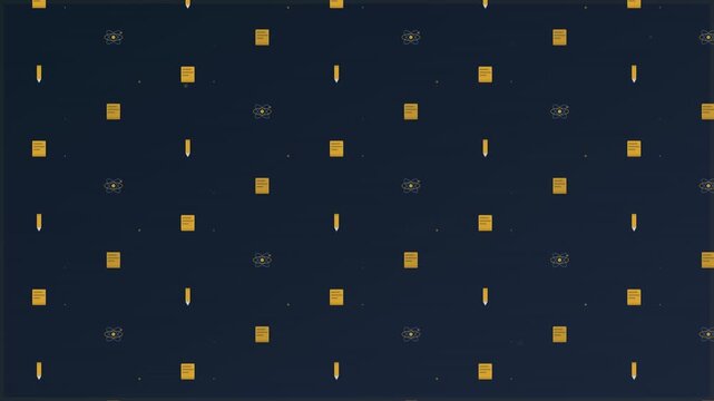 Modern Education Learning Icons Floating Grid Background