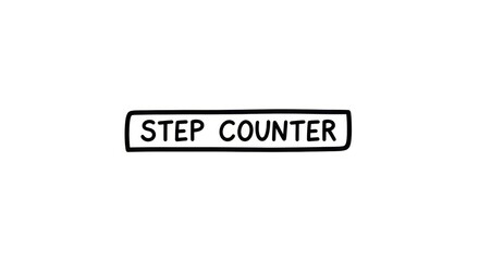Fototapeta premium Step counter text box icon for fitness tracking