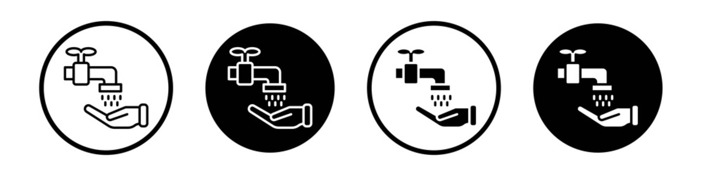 Ablution icon collection in black and white filled and outlined style for web.