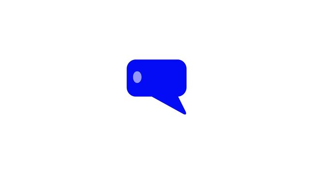 glowing chat bubble with typing dots message icon animation on black background