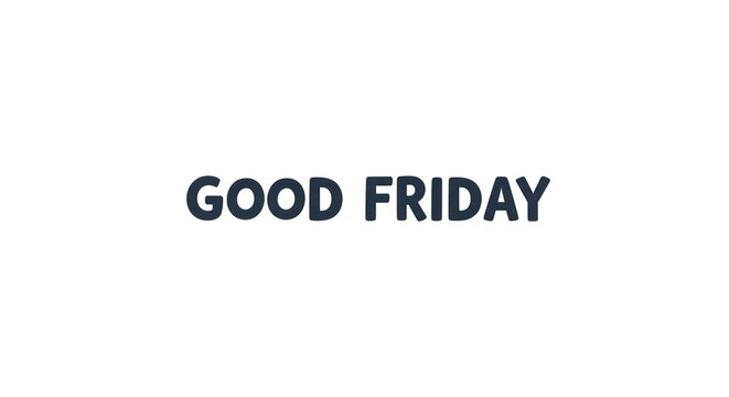 Good friday text typography in bold navy blue font