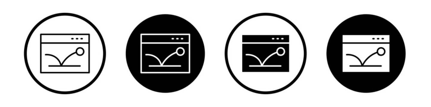 Bounce rate icon collection in black and white filled and outlined style for web.