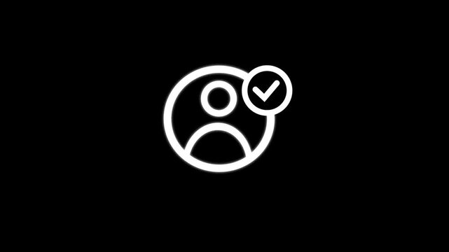 Minimalist icon of a person animation on a black background