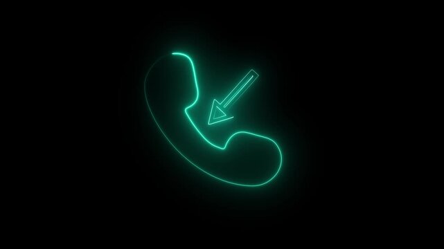 neon Outgoing call phone icon animation