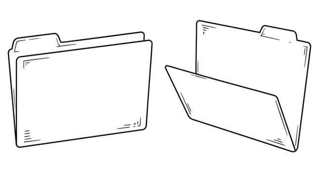 Empty file folders with tabs for organization.