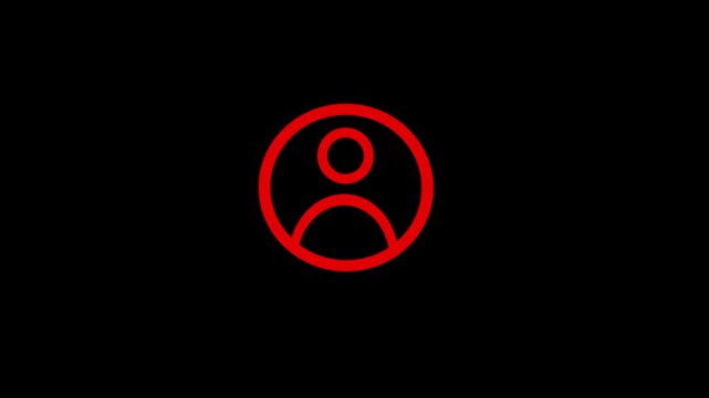Minimalist icon of a person animation on a black background
