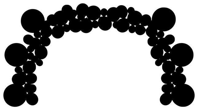 Black silhouette of a balloon arch decoration for party and celebration