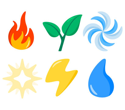 set of nature element icon