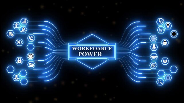 Advanced workforce development dashboard powered by Career Growth interface with secure employee performance analytics and digital HR management system,4k animation video..