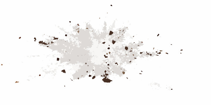 Brown dirt splatter on a white background a textured and irregular organic shape soil mud