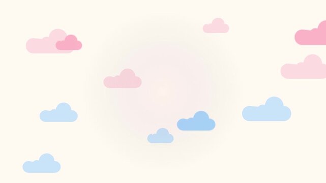 Minimalist Pastel Soft Cloud Vector Background Loop
