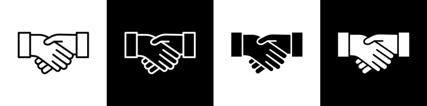 Partnership black and white icon design concept