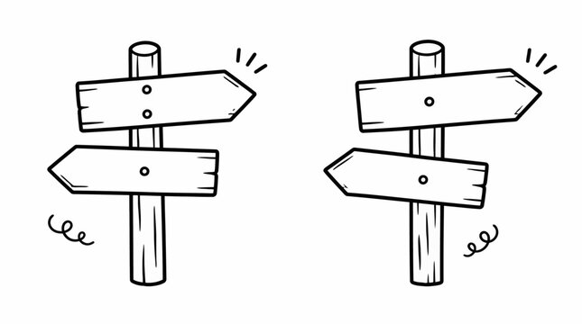 Wooden directional signpost with multiple arrows pointing different ways.