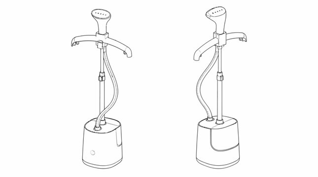 Illustration of two vintage water pumps on stands.