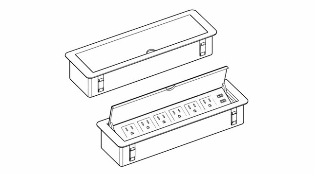 Open electrical power distribution box with components.