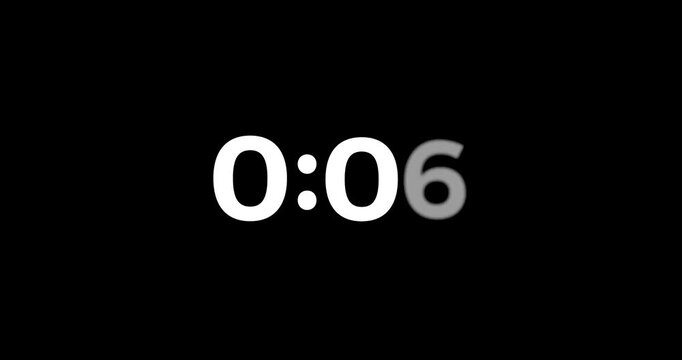10 seconds countdown timer animation from 10 to 0 second on transparent background , Ten second countdown timer from 10 to 0 in 4k.