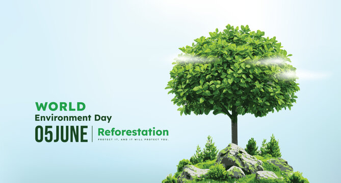 Reforestation, Plant a Tree. World Environment Day, Environmental Awareness, Sustainable Living, Action for a Greener Planet, Earth Day, Connect with Nature Day.