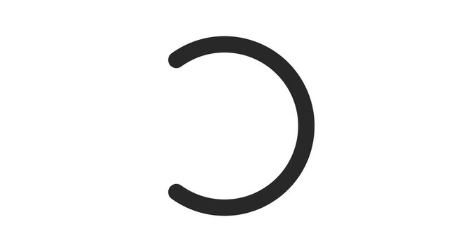 Black Loading Spinner Ring Pulsing Animation, Minimal Circular Loader on White Background