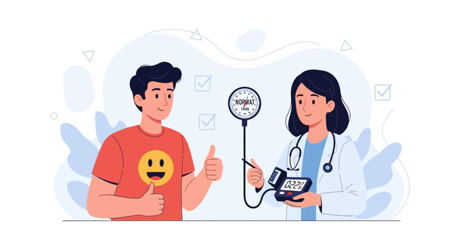 Doctor checking patient's blood pressure with digital monitor, healthy lifestyle concept