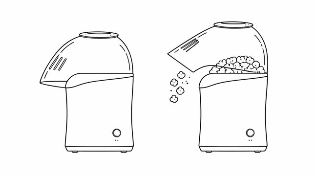 Illustration of a portable ice maker machine with ice cubes.